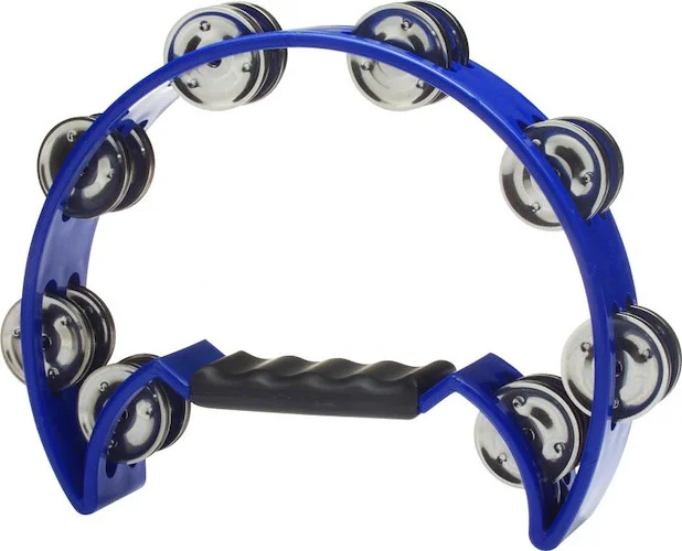 Cutaway plastic tambourine with 16 jingles