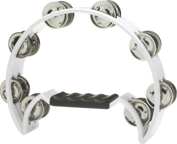 Cutaway plastic tambourine with 16 jingles