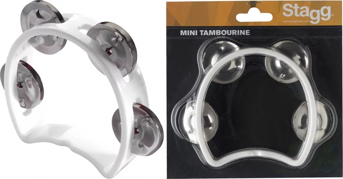Plastic cutaway mini tambourine w/ 4 jingles