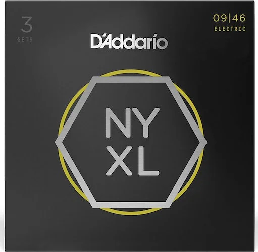 D'Addario 3 Pack NYXL Electric Guitar Strings NYXL0946-3P Super Light Top / Regular Bottom 9-46