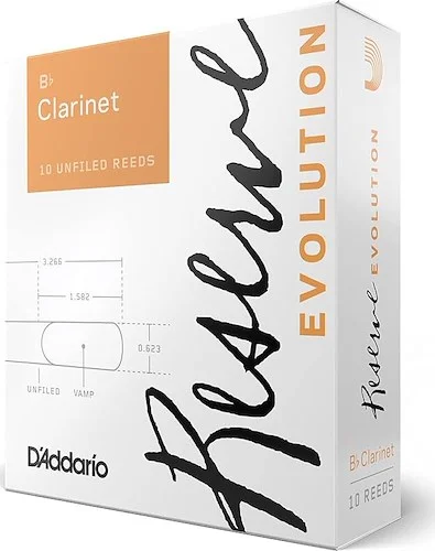 D'Addario, Reserve Evolution, Bb Clarinet Reeds, 2.5, 10-Pack