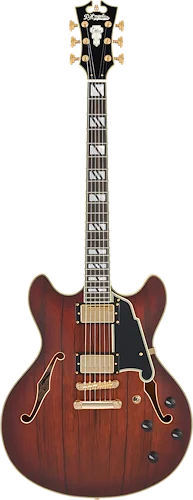 D'Angelico Deluxe DC Semi-hollowbody Electric Guitar - Satin Brown Burst