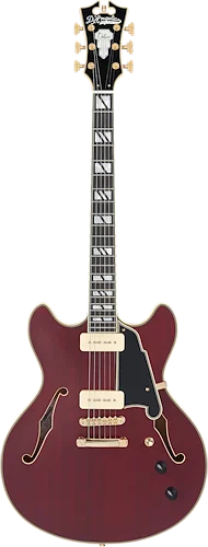 D'Angelico Deluxe DC Semi-hollowbody Electric Guitar - Satin Trans Wine