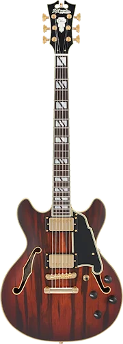 D'Angelico Deluxe Mini DC Semi-hollowbody Electric Guitar - Satin Brown Burst