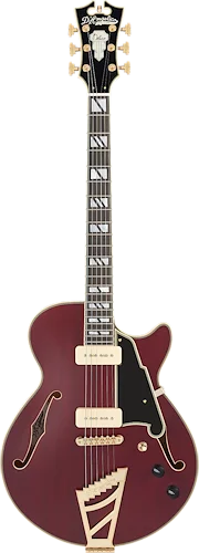 D'Angelico Deluxe SS Semi-hollowbody Electric Guitar - Satin Trans Wine