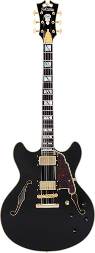 D'Angelico Excel DC Semi-hollowbody Electric Guitar - Solid Black