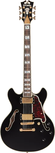 D'Angelico Excel Mini DC Semi-hollow Electric Guitar - Black