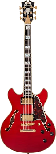D'Angelico Excel Mini DC Semi-hollow Electric Guitar - Trans Cherry