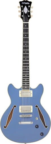 D'Angelico Excel Mini DC Tour Semi-hollowbody Electric Guitar - Slate Blue