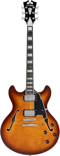D'Angelico Premier DC Electric Guitar - Dark Iced Tea Burst