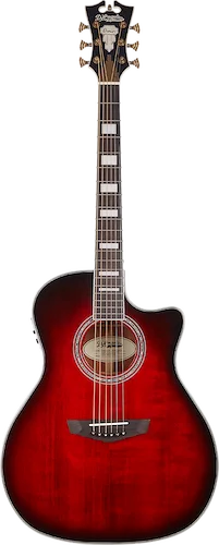D'Angelico Premier Gramercy Acoustic-electric Guitar - Trans Black Cherry Burst