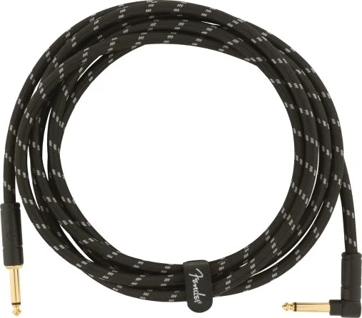 Deluxe Series Instrument Cable, Straight/Angle - 10' Black Tweed