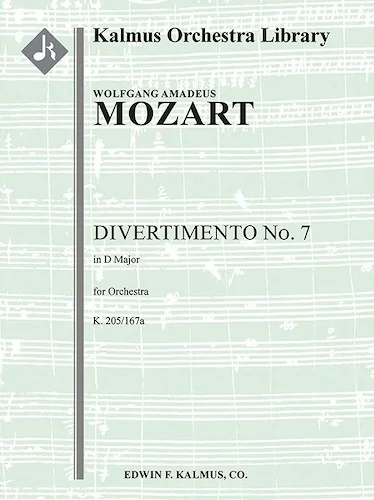 Divertimento No. 7 in D, K. 205/167a<br>