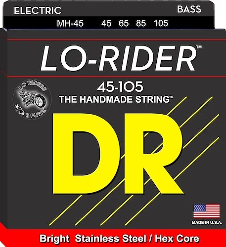 DR Strings MLH-45 Lo-Rider Stainless Steel Bass Strings. 45-100