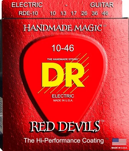 DR Strings RDE-10 Red Devils Nickel Plated Steel Electric Guitar Strings. 10-46