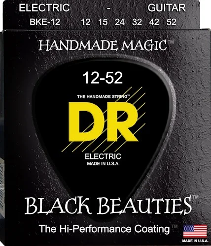 DR Strings BKE-12 Black Beauties Colored Electric Guitar Strings. 12-52 Black