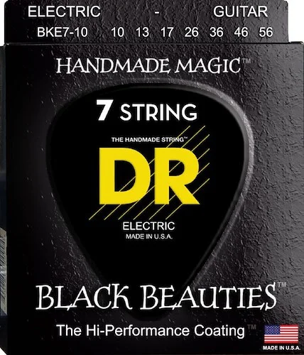 DR Strings BKE7-10 Black Beauties Colored Electric Guitar Strings (7 String). 10-56