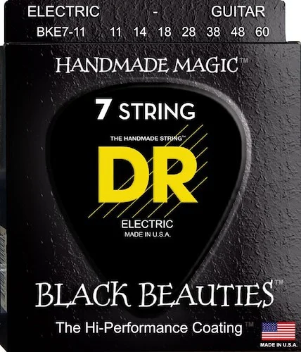 DR Strings BKE7-11 Black Beauties Colored Electric Guitar Strings (7 String). 11-60