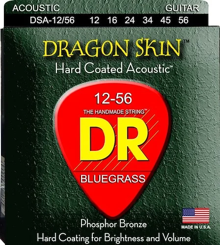 DR Strings DSA-12/56 Dragon Skin Bluegrass Acoustic Guitar Strings. 12-56