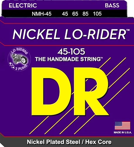 DR Strings NMH-45 Lo-Rider Nickel Plated Bass Strings. 45-105 
