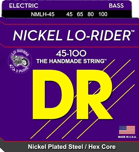 DR Strings NMLH-45 Lo-Rider Nickel Plated Bass Strings. 45-100 