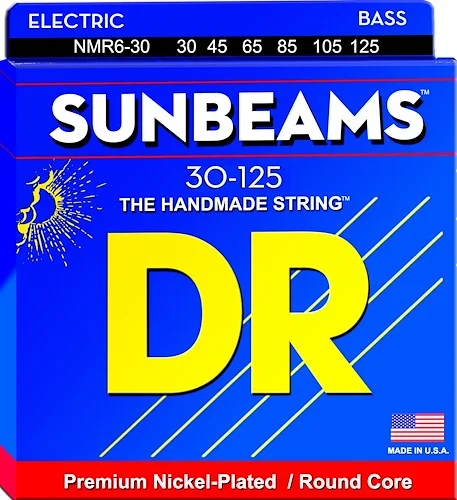 DR Strings NMR6-30 Sunbeams Nickel Plated Bass Strings (6 String). 30-125