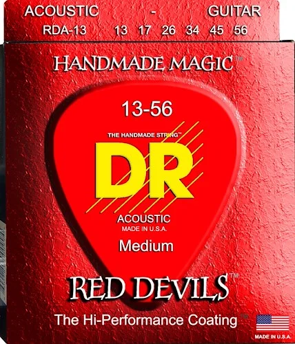 DR Strings RDA-13 Red Devils Phosphor Bronze Acoustic Guitar Strings. 13-56