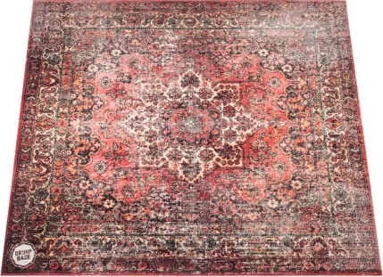 DRUMnBASE Sound Stage Persian Style Drum Rug 5'' X 4.25'' Orginal Red