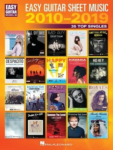 Easy Guitar Sheet Music 2010-2019 - 35 Top Singles