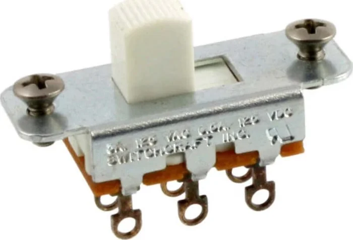 Switchcraft® On-On Slide Switch for Jazzmaster® and Jaguar®<br>White knob, Single Item