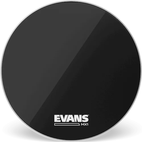 Evans MX1 Black Marching Bass Drum Head, 14 Inch