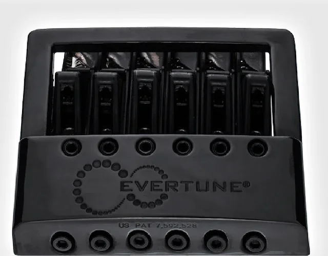 Evertune F Model 6 String Bridge for Strat Style Guitars Black