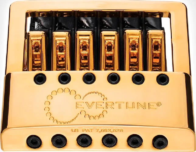 Evertune F Model 6 String Bridge for Strat Style Guitars Gold