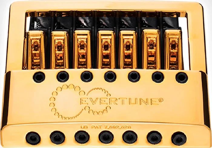 Evertune F Model 7 String Bridge for Strat Style Guitars Gold