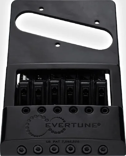 Evertune T Model 6 String Bridge for Tele Style Guitars Black