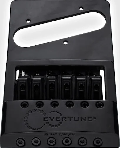 Evertune T Model 6 String Bridge for Tele Style Guitars Black Left Hand