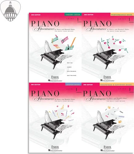 Faber Piano Adventures Level 1 Bundle- Lesson, Performance, Technique & Artistry, and Theory Books 4 in 1 Package