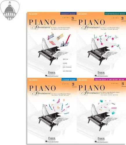 Faber Piano Adventures Level 2B Bundle- Lesson, Performance, Technique & Artistry, and Theory Books 4 in 1 Package