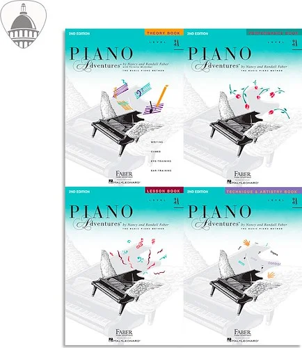 Faber Piano Adventures Level 3A Bundle- Lesson, Performance, Technique & Artistry, and Theory Books 4 in 1 Package