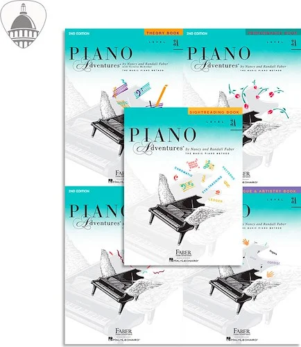 Faber Piano Adventures Level 3A Bundle- Lesson, Performance, Technique & Artistry, and Theory Books 5 in 1 Package