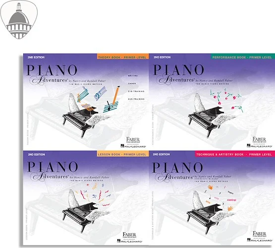 Faber Piano Adventures Primer Level Bundle- Lesson, Performance, Technique & Artistry, and Theory Books 4 in 1 Package