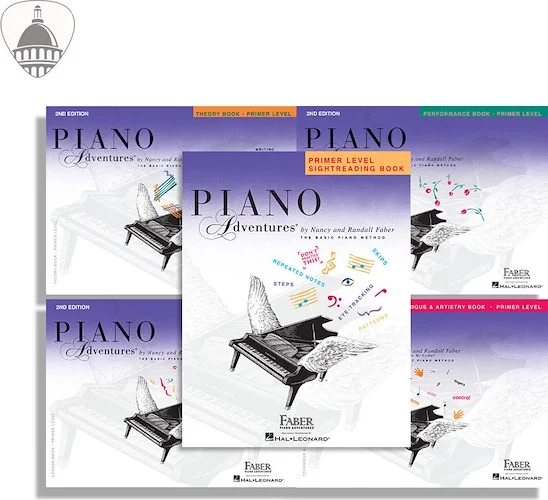 Faber Piano Adventures Primer Level Bundle- Lesson, Performance, Technique & Artistry, and Theory Books 5 in 1 Package