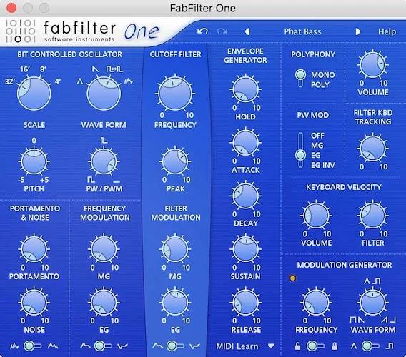 FabFilter One (Download) <br>Professional mixing and mastering tools