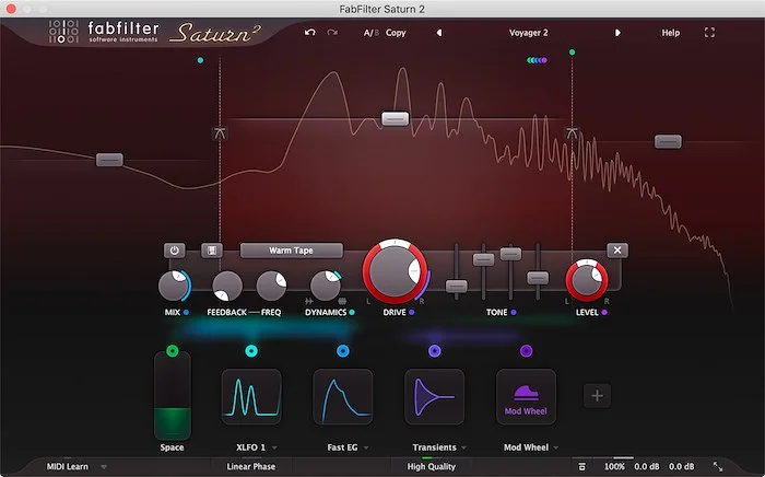 FabFilter Saturn 2 (Download) <br>Professional mixing and mastering tools