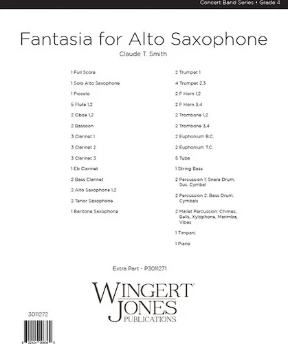 Fantasia For Alto Saxophone Concert Band - Full Score