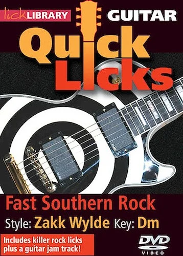 Fast Southern Rock - Quick Licks - Style: Zakk Wylde; Key: Dm