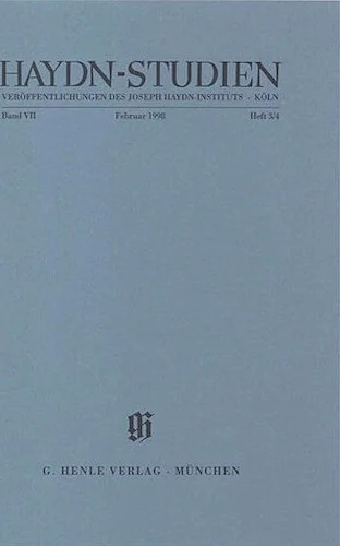 Februar 1998 - Haydn Studies Volume VII, No. 3/4