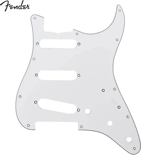 Fender Standard Stratocaster Guitar Pickguard '62 White Truss Rod Notch 11 Hole 3 Ply S/S/S<br>