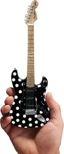 Fender(TM) Stratocaster(TM) - Black - Polka Dots - Officially Licensed Miniature Guitar Replica