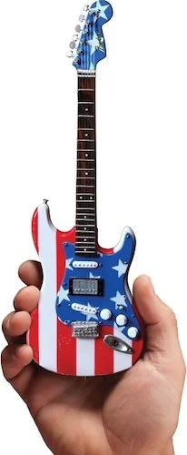 Fender(TM) Stratocaster(TM) - Stars & Stripes USA - Wayne Kramer - Officially Licensed Miniature Guitar Replica